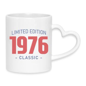 50 Years 1976 Funny Humor T-Shirt - Mug with Heart-Shaped Handle - white - Right