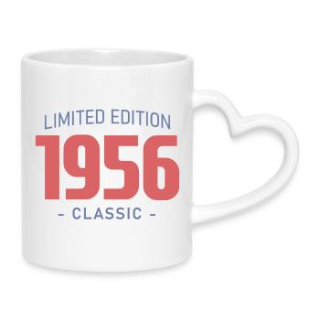 T-Shirt 70 Ans 1956 Humour Drôle - Mug avec anse en forme de cœur - blanc - Droite