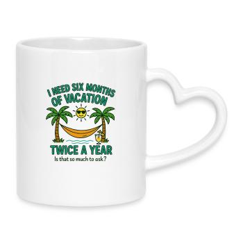 Holiday Humor with Palms and Pendant - Mug with Heart-Shaped Handle - white - Right