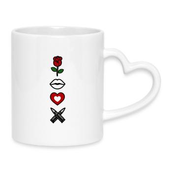 Avi Collection – Rose & Kiss - Tasse mit Herzhenkel - Weiß - Rechts