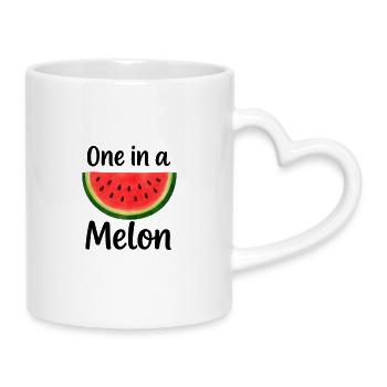Wassermelonen-Design mit Humor - Tasse mit Herzhenkel - Weiß - Rechts