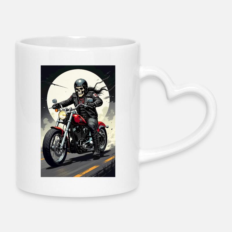 Chopper_Biker_Artwork_Collection_R05 - Mug avec anse en forme de cœur - blanc