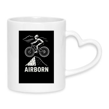 Airborn MTB Peak Jump - Mug with Heart-Shaped Handle - white - Right