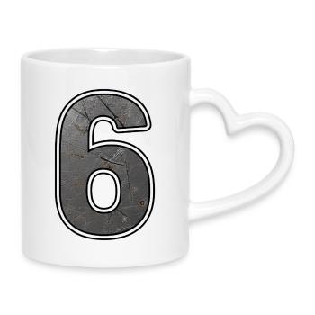 Six Metal Texture - Mug with Heart-Shaped Handle - white - Right