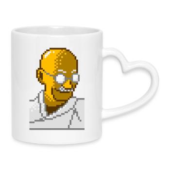 8bit pixel gandhi - Tasse mit Herzhenkel - Weiß - Rechts