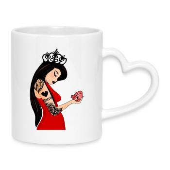 Dame de Coeur Punk - Mug avec anse en forme de cœur - blanc - Droite