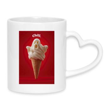 Chill Ghost Cornet de crème glacée - Mug avec anse en forme de cœur - blanc - Droite