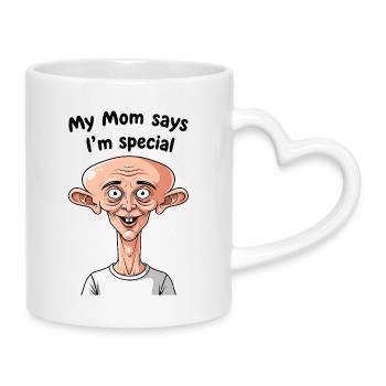 Mutti sagt, ich bin besonders - Tasse mit Herzhenkel - Weiß - Rechts