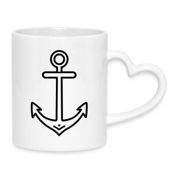 Anker - Tasse mit Herzhenkel - Weiß - Rechts