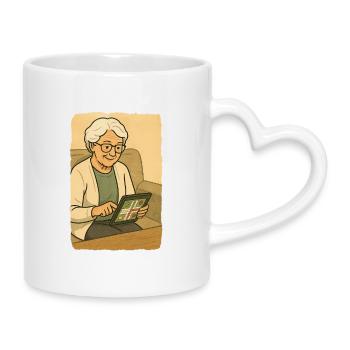 Oma Karin - Tasse mit Herzhenkel - Weiß - Rechts