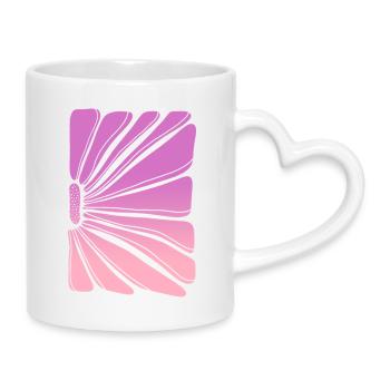 Flower in pink purple gradient - Tasse mit Herzhenkel - Weiß - Rechts