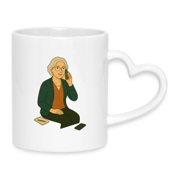 Oma Karin - Tasse mit Herzhenkel - Weiß - Rechts
