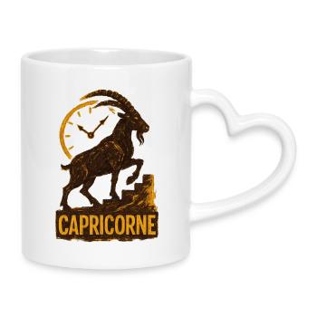 Steinbock Sternzeichen - Astrologie - Tasse mit Herzhenkel - Weiß - Rechts