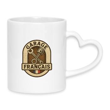 Garage Français Pistons Vintage - Mug avec anse en forme de cœur - blanc - Droite