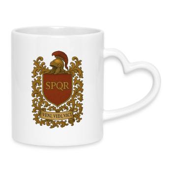 Rome Legion Gladiator Armoiries SPQR - Mug avec anse en forme de cœur - blanc - Droite
