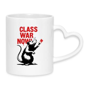 Provocative rat graffiti - Mug with Heart-Shaped Handle - white - Right
