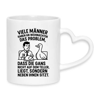 Blague sur les hommes de Noël à l’oie - Mug avec anse en forme de cœur - blanc - Droite