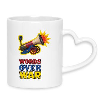WORDS OVER WAR #3 - let's talk - Mug avec anse en forme de cœur - blanc - Droite