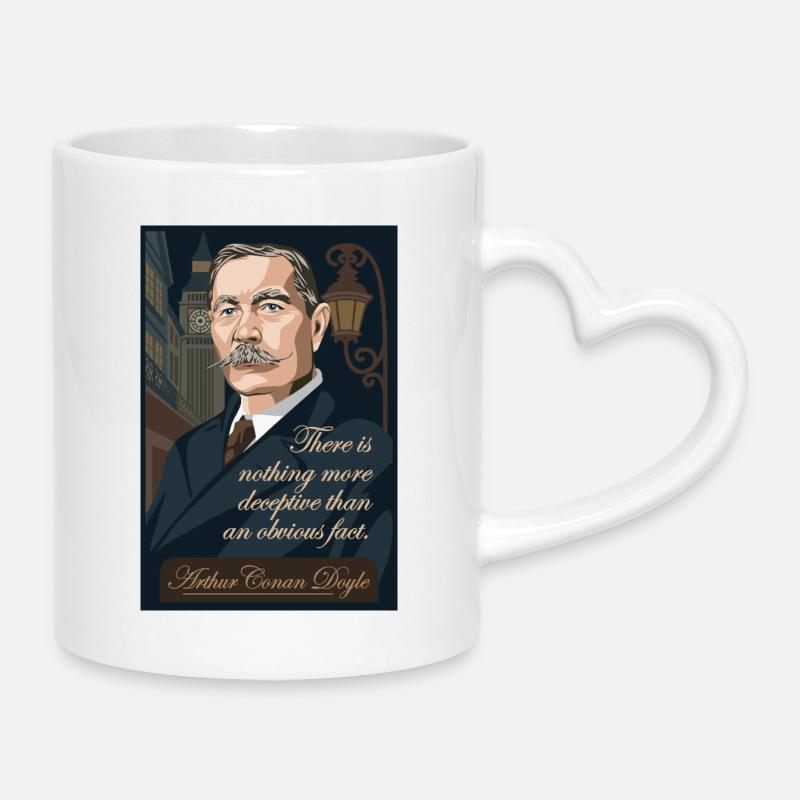 Arthur Conan Doyle - Mug with Heart-Shaped Handle - white