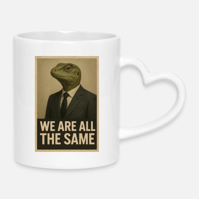 We are all the same - Mug with Heart-Shaped Handle - white