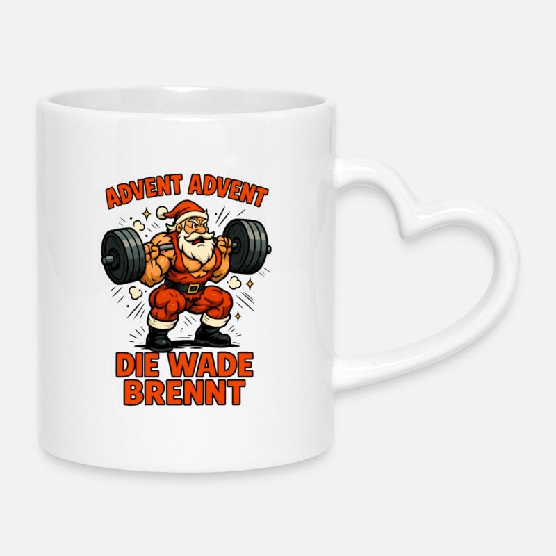Avent Avent le veau brûle - Mug avec anse en forme de cœur - blanc