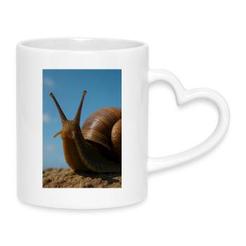 Escargot dans la nature macro du soleil - Mug avec anse en forme de cœur - blanc - Droite