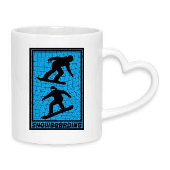 Snowboarding Action Design – Winter sports with style - Mug with Heart-Shaped Handle - white - Right