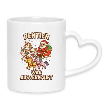 Reindeer was sold out unicorn - Mug with Heart-Shaped Handle - white - Right