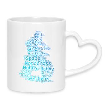 Direct Motocross Statement - Mug with Heart-Shaped Handle - white - Right