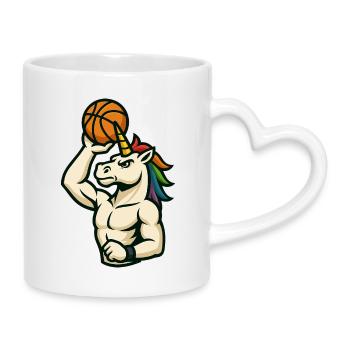 Dunking Unicorn Hoops - Mug avec anse en forme de cœur - blanc - Droite
