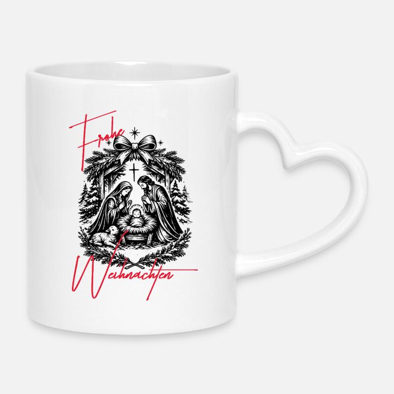 Crèche - Mug avec anse en forme de cœur - blanc