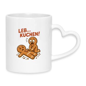 Lebkuchen Gingerbread - Tasse mit Herzhenkel - Weiß - Rechts
