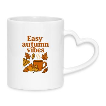 Leichte Herbststimmung Kaffeetasse - Tasse mit Herzhenkel - Weiß - Rechts