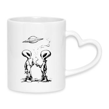 Alien break - Tasse mit Herzhenkel - Weiß - Rechts