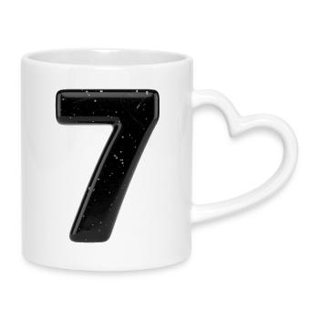 Black Seven Star Speckles - Mug with Heart-Shaped Handle - white - Right