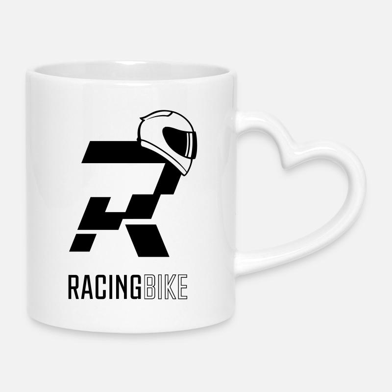 RACING_BIKE02 - Mug with Heart-Shaped Handle - white
