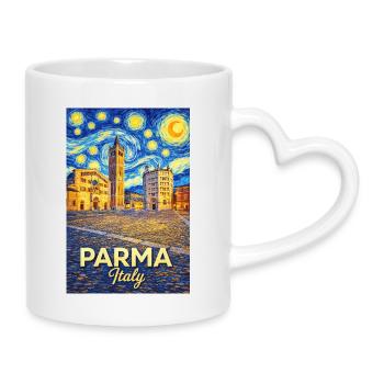 Parma, Italien - Tasse mit Herzhenkel - Weiß - Rechts