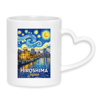 Hiroshima, Japan - Mug with Heart-Shaped Handle - white - Right