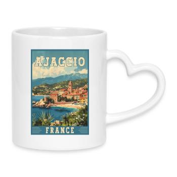 Experience Ajaccio France - Mediterranean Paradise - Mug with Heart-Shaped Handle - white - Right