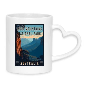 Entdecken Sie den Blue Mountains Nationalpark in Australien - Tasse mit Herzhenkel - Weiß - Rechts