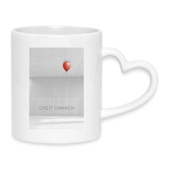 Reach for it Saying Motivation Success Goal - Mug with Heart-Shaped Handle - white - Right