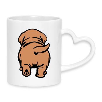 Dog Back - Mug with Heart-Shaped Handle - white - Right
