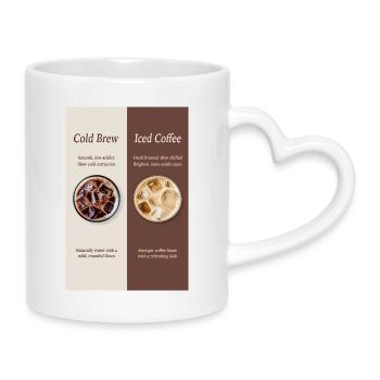 Affiche Cold Brew vs Café Glacé - Mug avec anse en forme de cœur - blanc - Droite