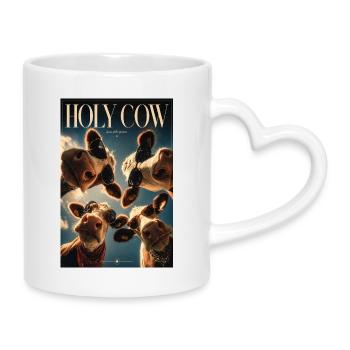 Holy Cow Sunglass Herd - Mug with Heart-Shaped Handle - white - Right
