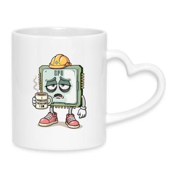 CPU Character - Mug with Heart-Shaped Handle - white - Right