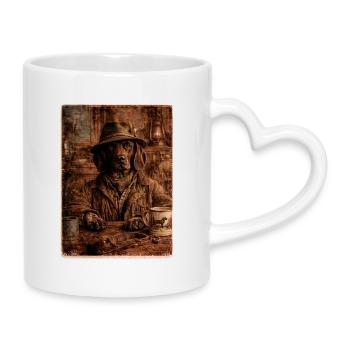 Hirschbaron - Hannoverscher Schweisshund - Tasse mit Herzhenkel - Weiß - Rechts