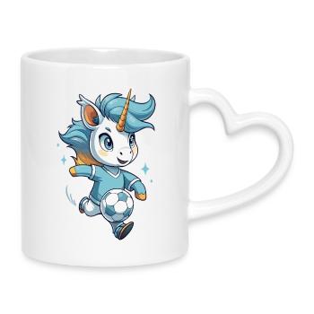 Licorne Football Fan Design - Mug avec anse en forme de cœur - blanc - Droite
