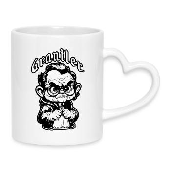 The Grumpy Man - Mug with Heart-Shaped Handle - white - Right
