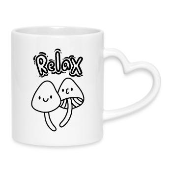 Cueillette de champignons, éco détente - Mug avec anse en forme de cœur - blanc - Droite