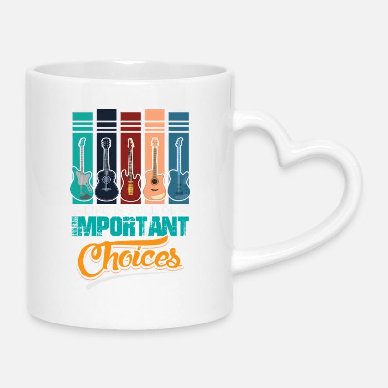 Guitare Guitariste Musicien Guitariste - Mug avec anse en forme de cœur - blanc